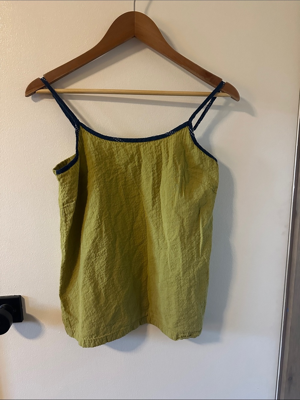 fabindia Olive Green Camisole with Navy Trim